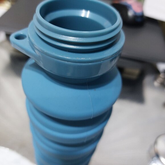 Joie Blue Collapsible On the Go Water Bottle Blue - Picture 2 of 9